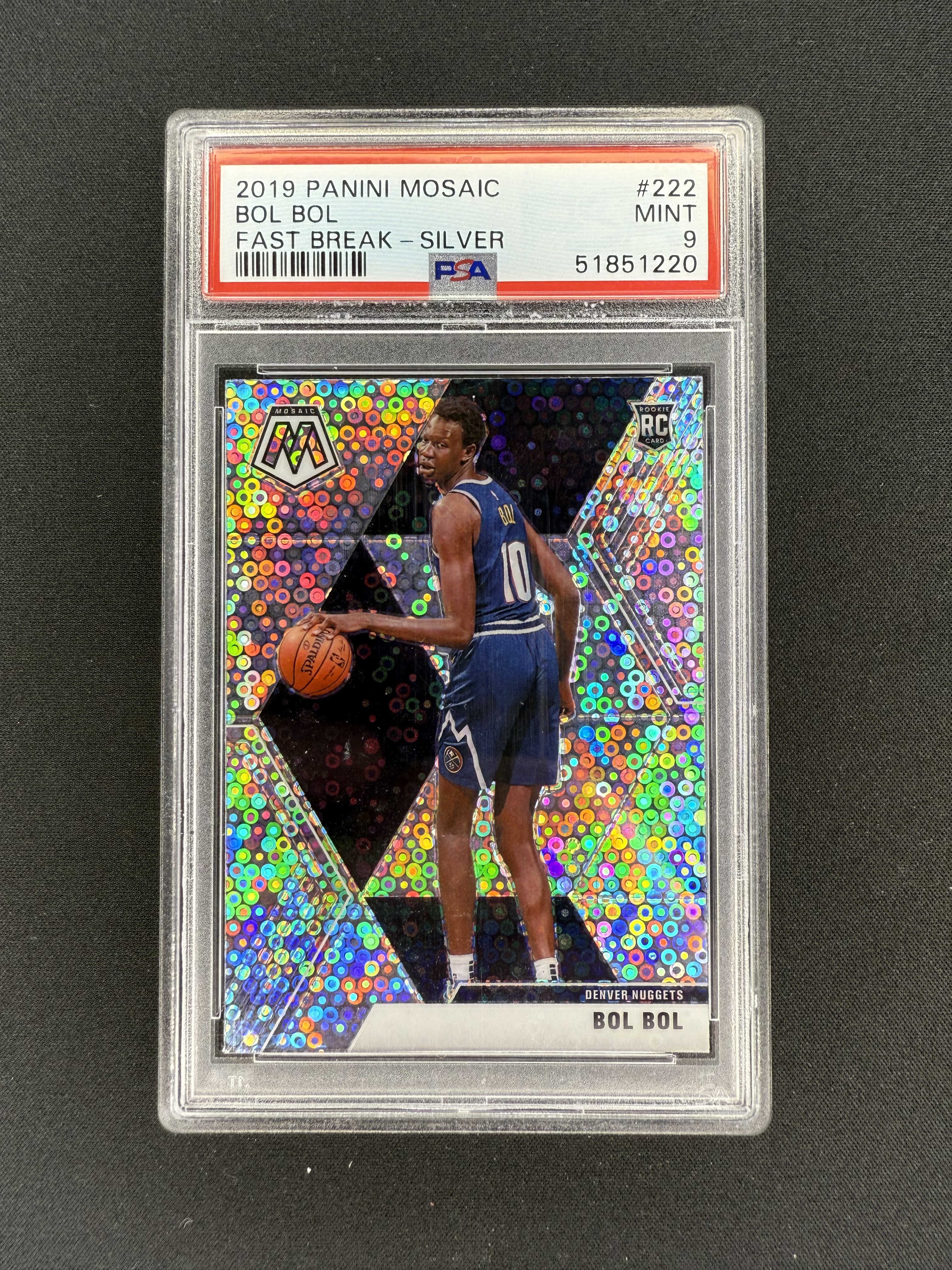Bol Bol 2019 mosaic Fast break Silver PSA 9