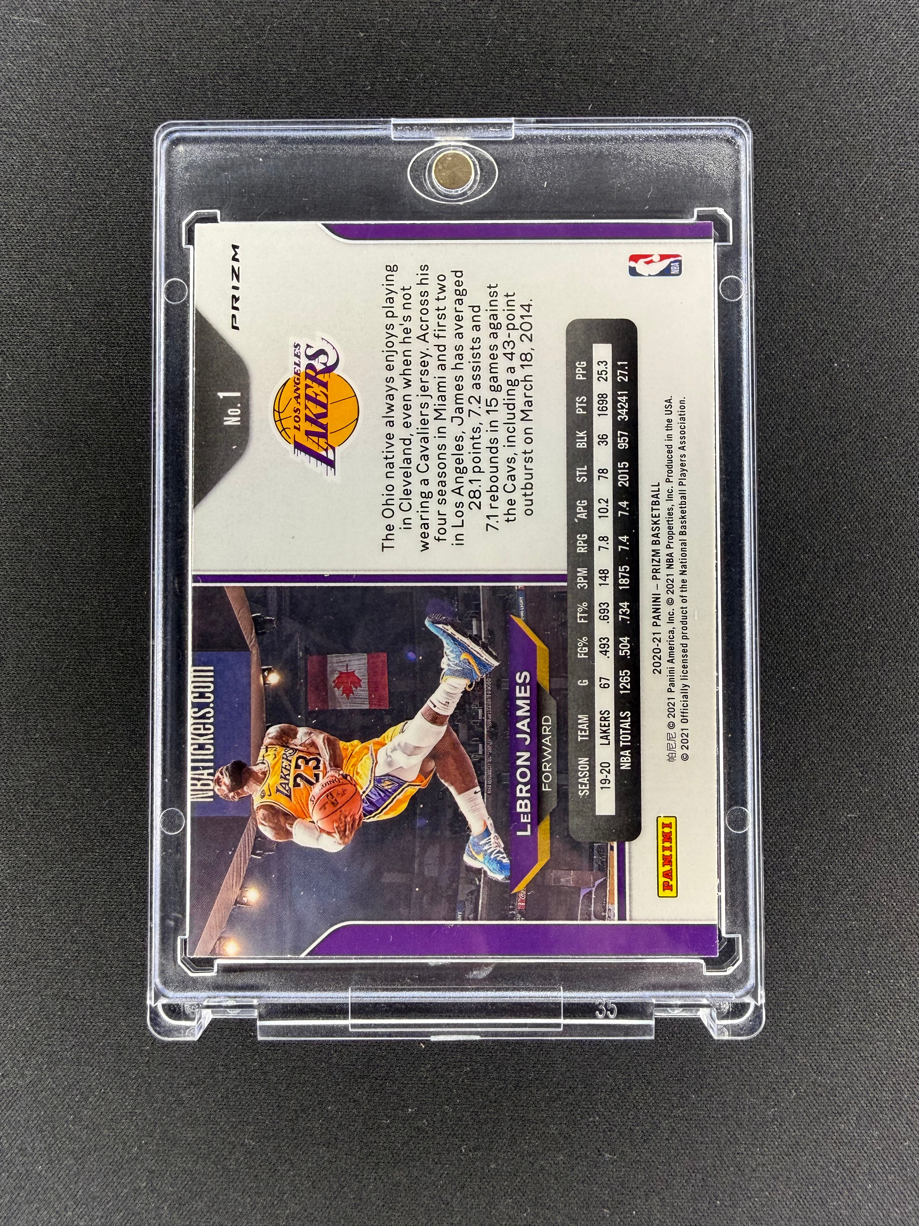 Lebron James Kobe Tribute Dunk 2020-21 Panini Prizm Basketball