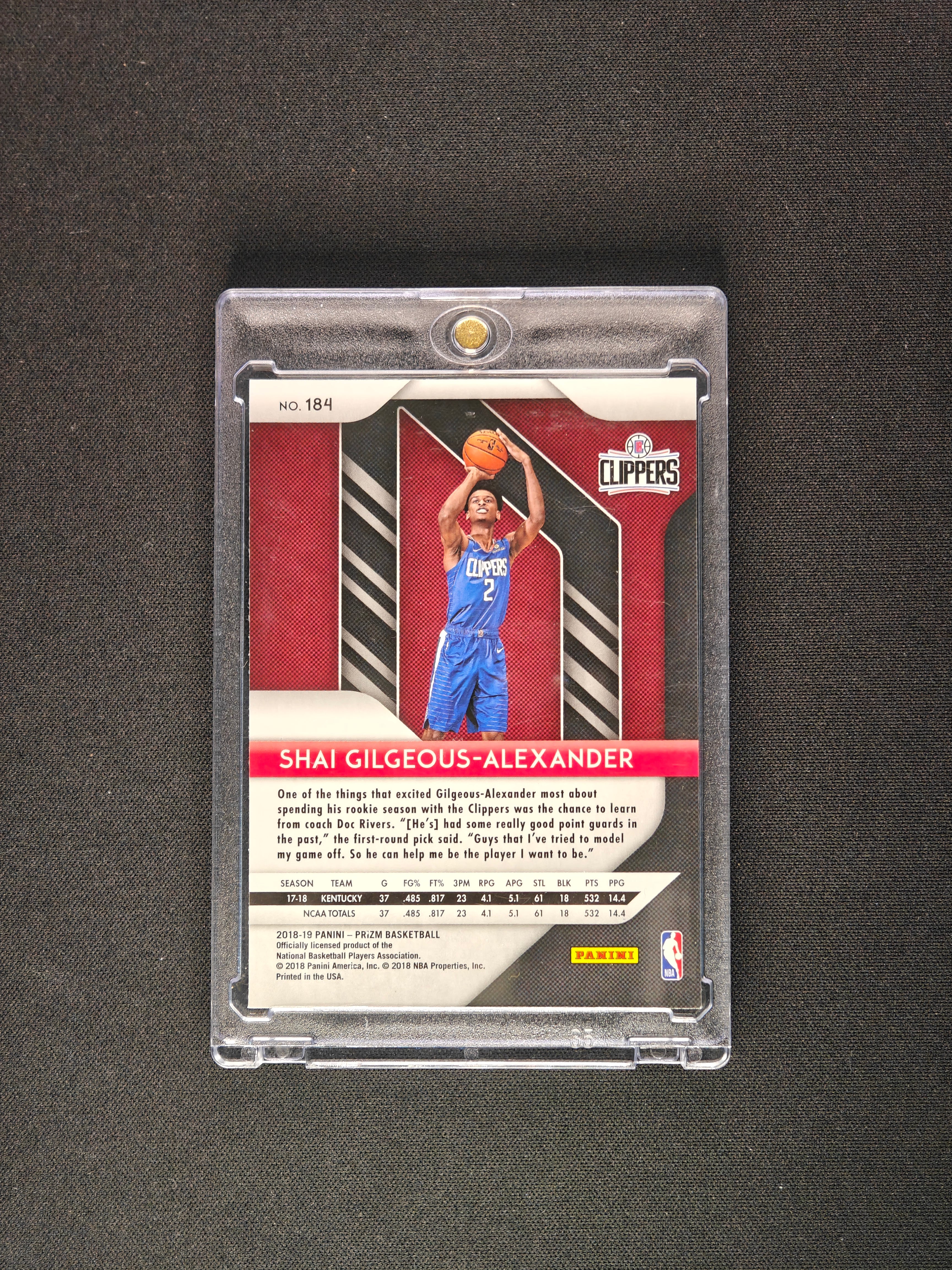 2018-19 Panini Prizm Base RC Shai Gilgeous-Alexander Los Angeles Clippers